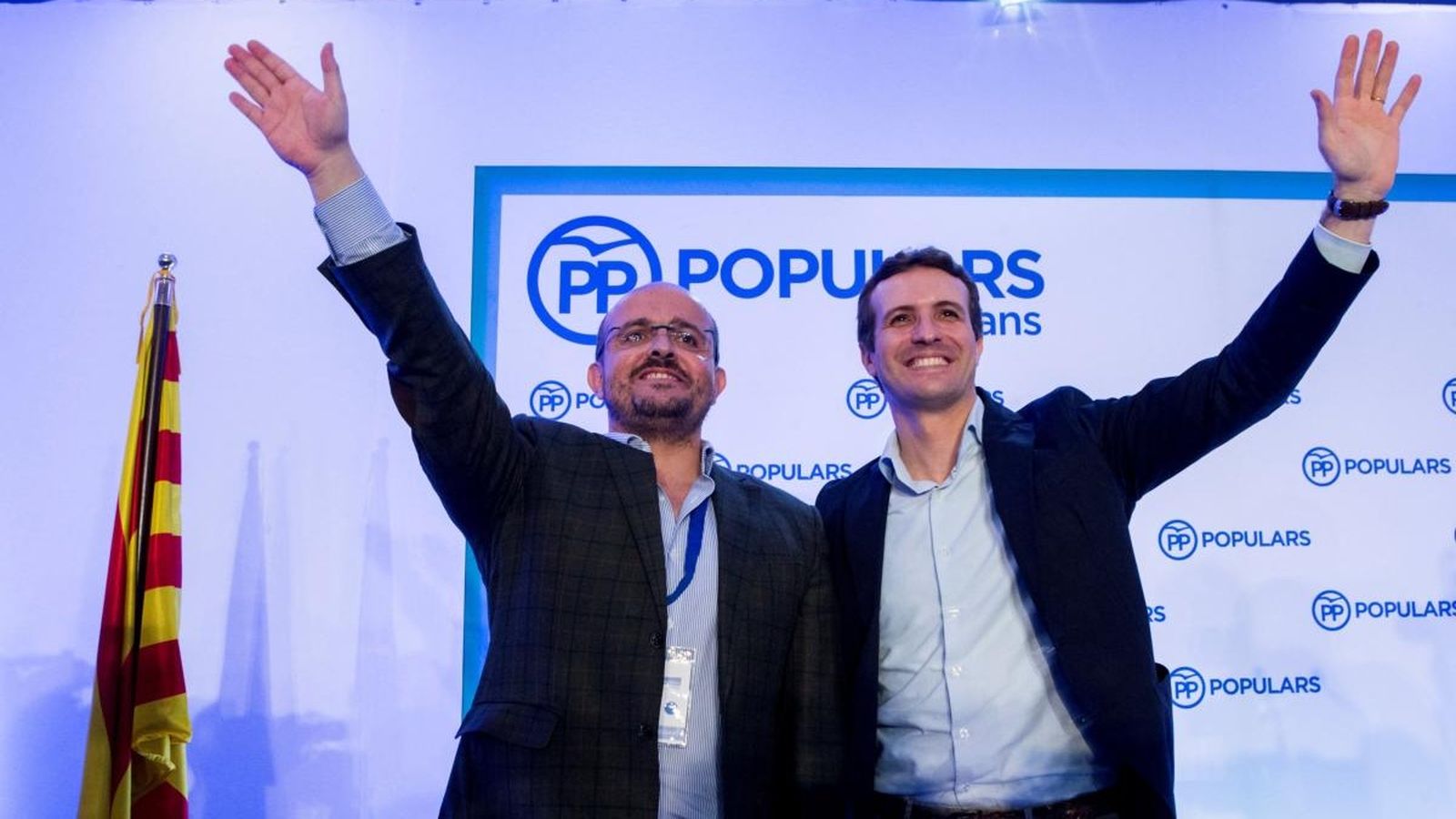 Pablo Casado i Alejandro Fernández celebren l'elecció del nou líder del PP català