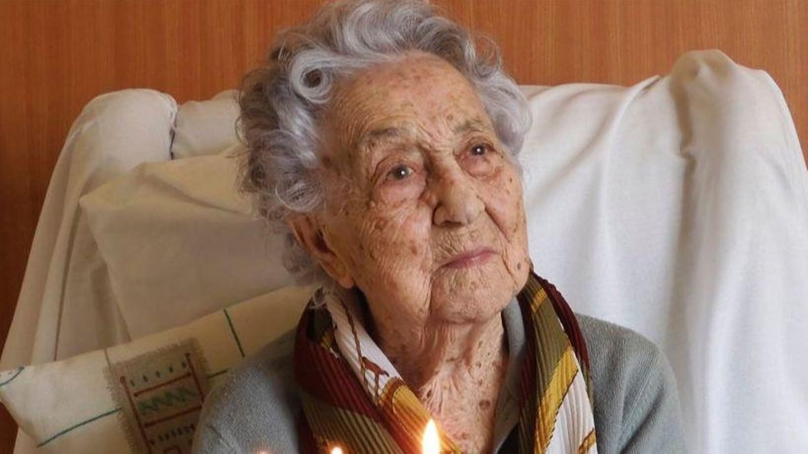 María Branyas en la foto del seu 113 aniversari