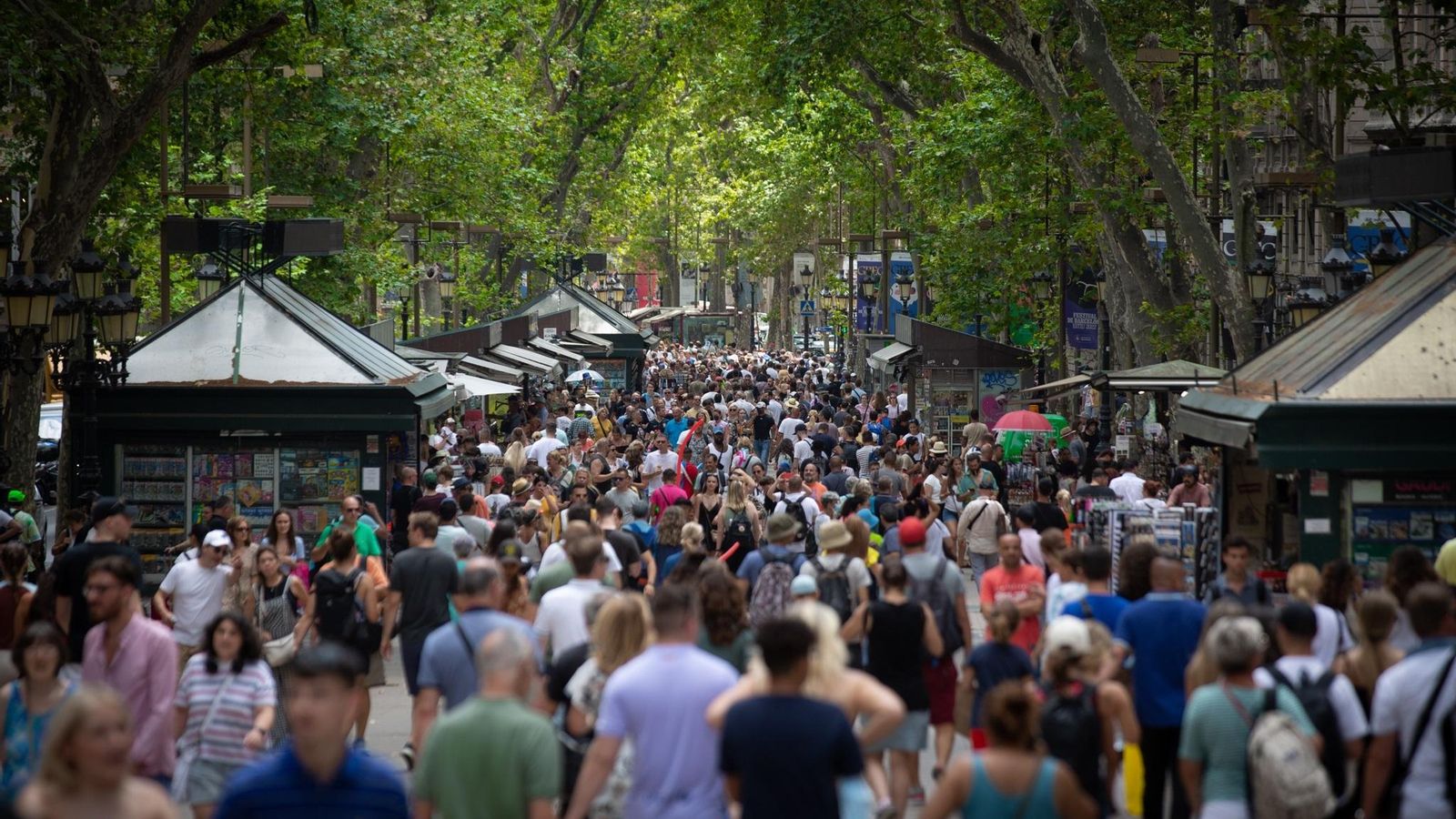 Les Rambles de Barcelona, en agost de 2022