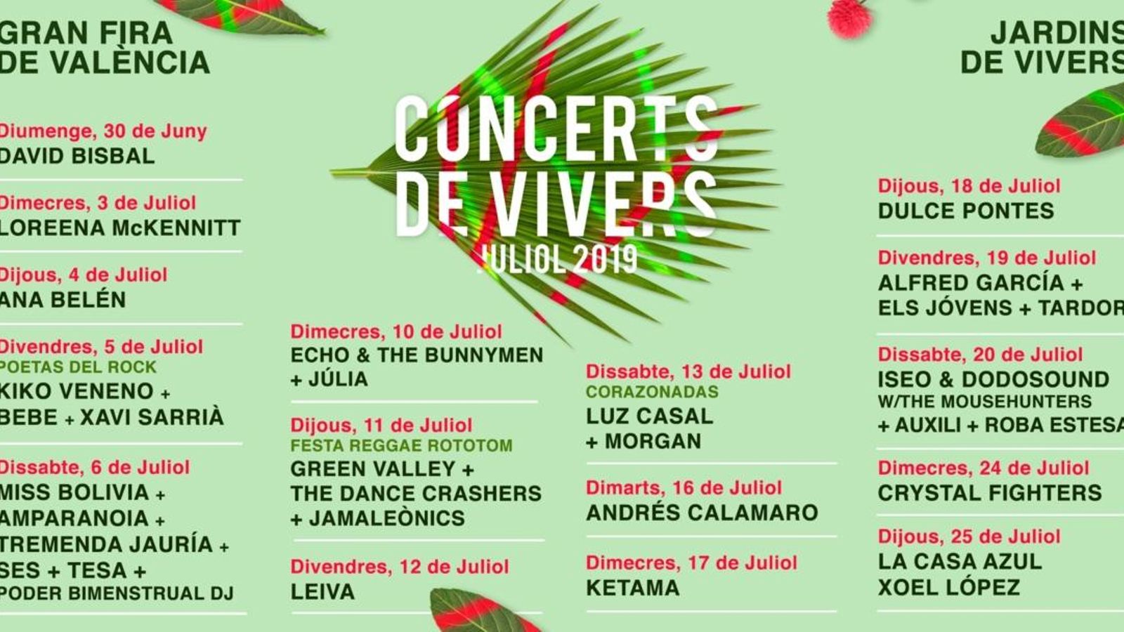 Programació dels Concerts de Vivers de València