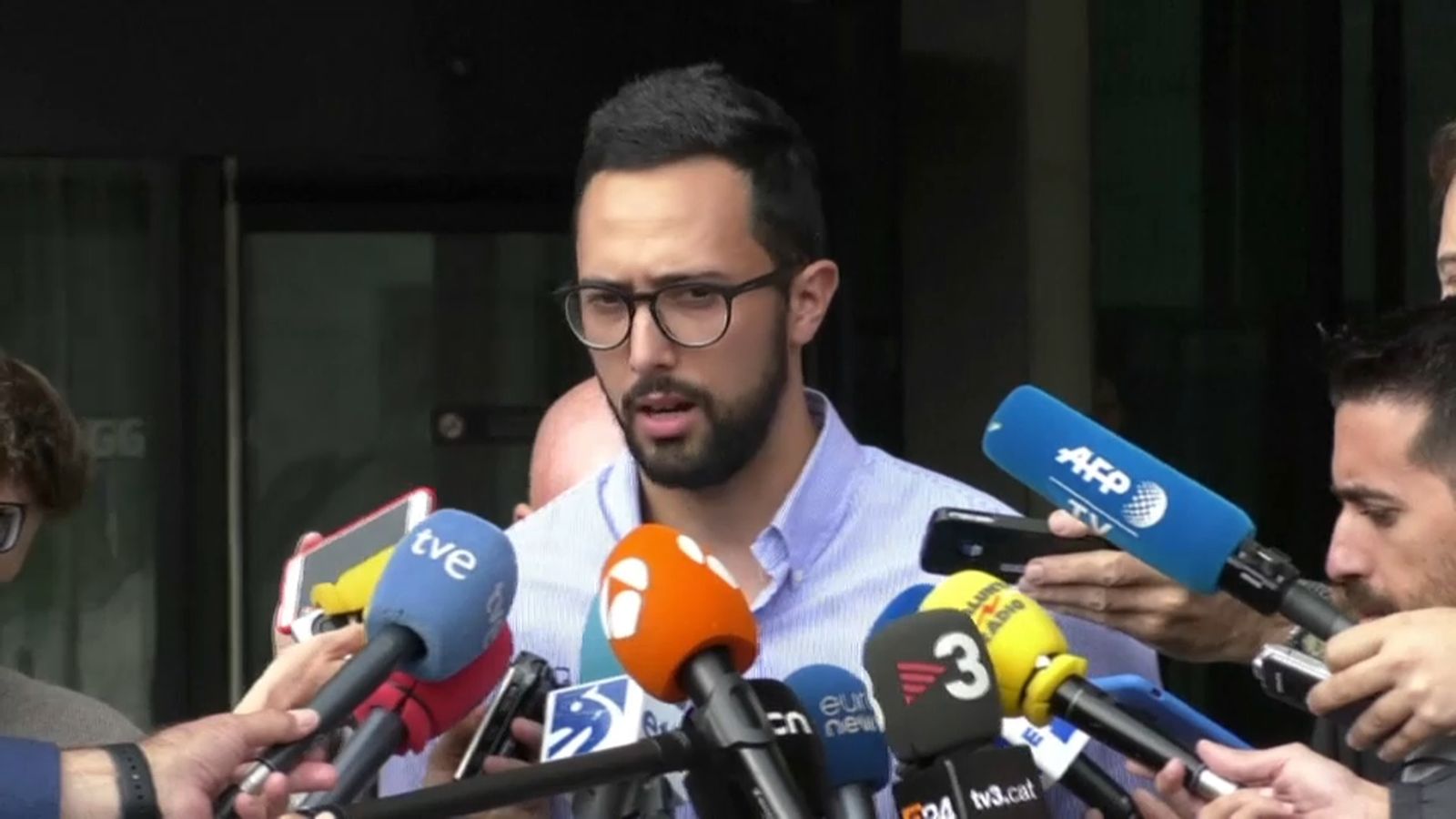 Valtònyc fa declaracions als mitjans de comunicació