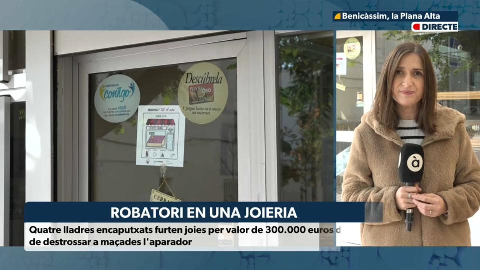 Quatre encaputxats furten joies per valor de 300.000 euros en un establiment a Benicàssim