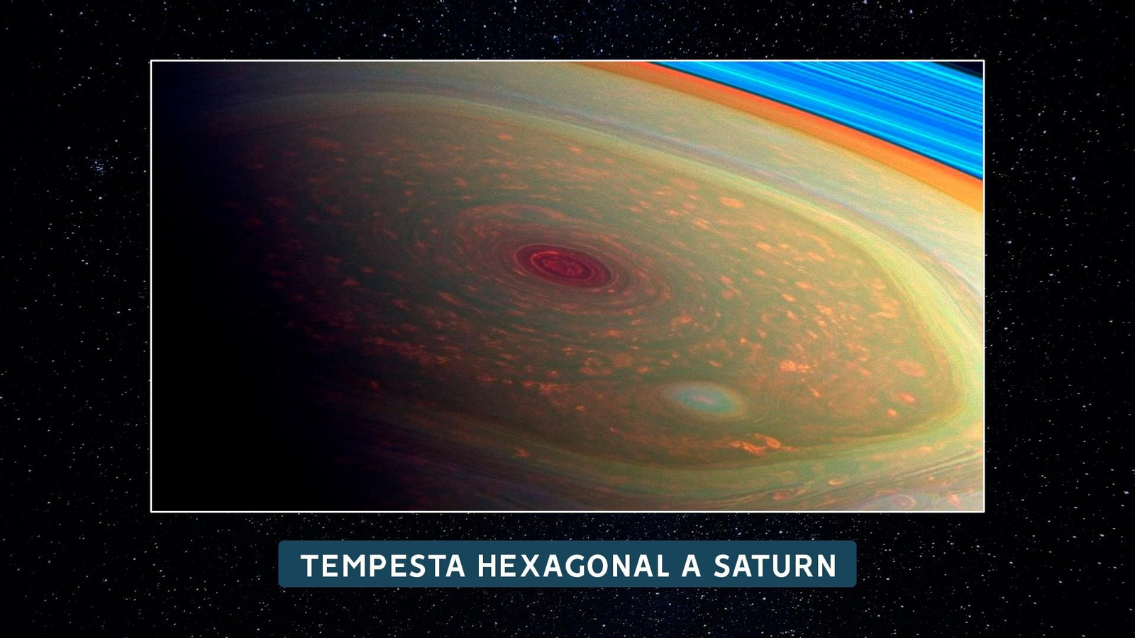 Tempesta hexagonal produïda als pols de Saturn