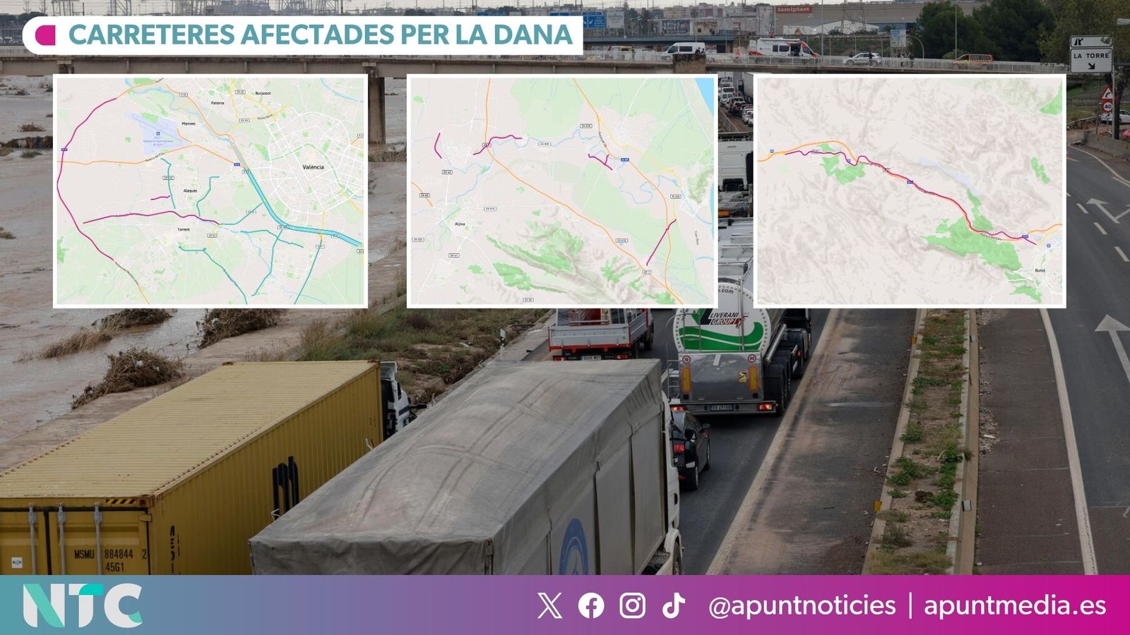 Carreteres afectades per la DANA