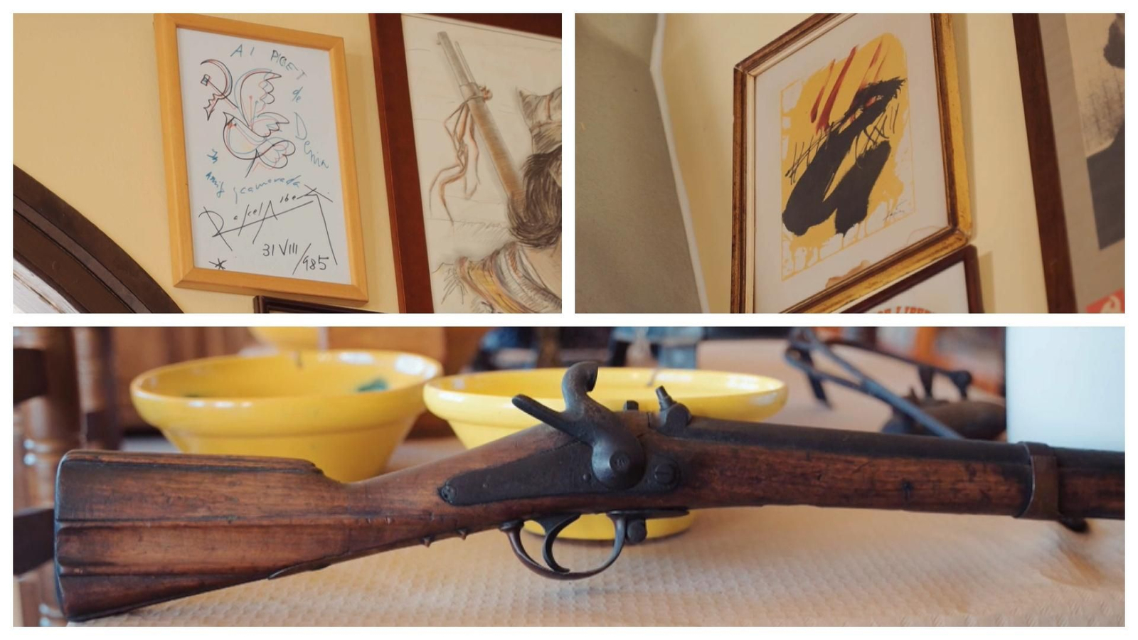 El dibuix d'Alberti, un Tàpies i el trabuc del rebesavi són alguns dels tresors que s'exhibeixen a Casa Pinet