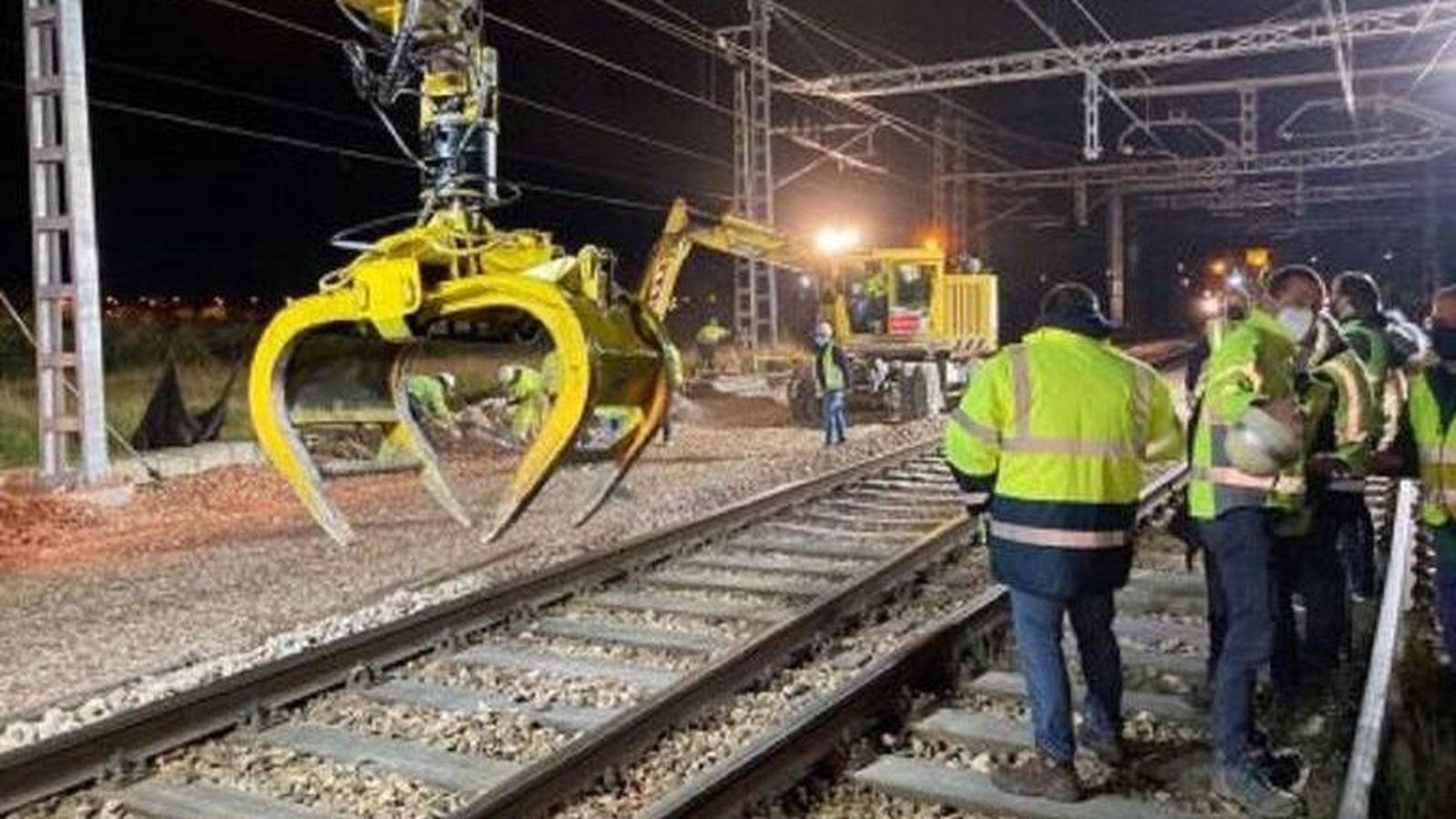 Obres del corredor mediterrani en una imatge d'arxiu