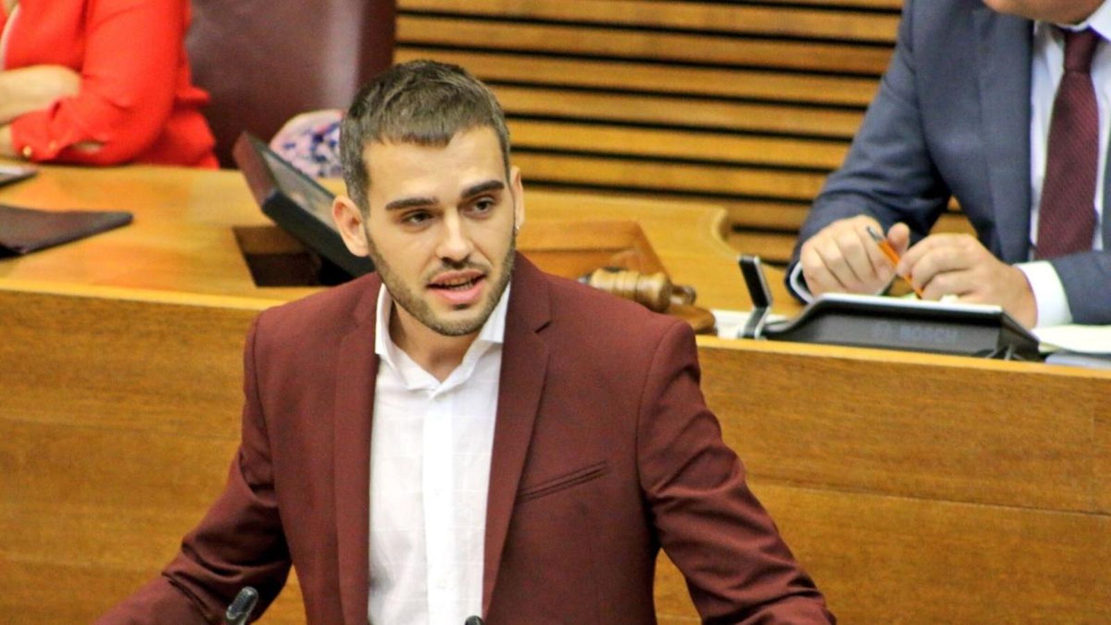 El síndic de Compromís en un moment de la seua intervenció a les Corts