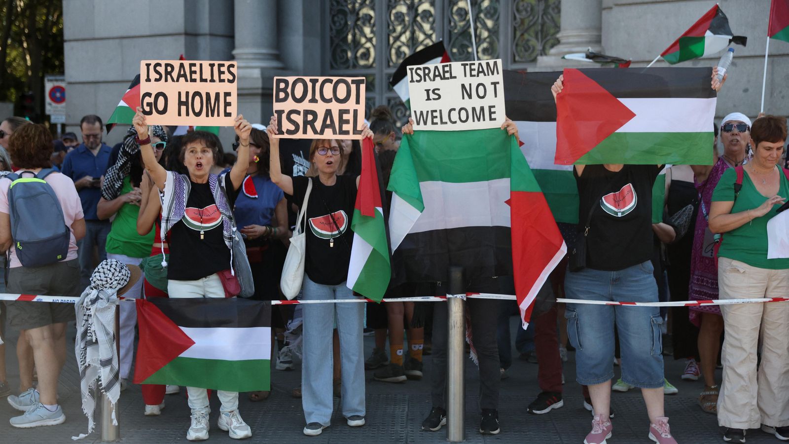 Manifestants propalestins protesten contra el genocidi d'Israel
