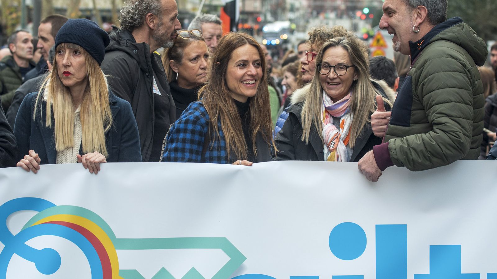 L'actriu Itziar Ituño (centre), en la manifestació de suport als presos de la banda terrorista ETA, a Bilbao
