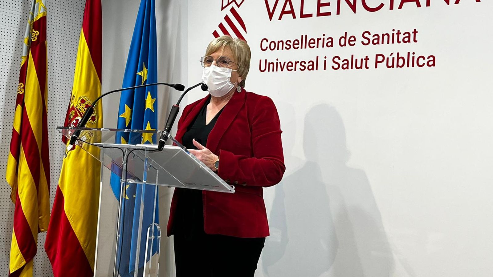 La consellera Ana Barceló mentre explicava en roda de premsa les línies estratègiques que guiaran les millores de l'atenció primària