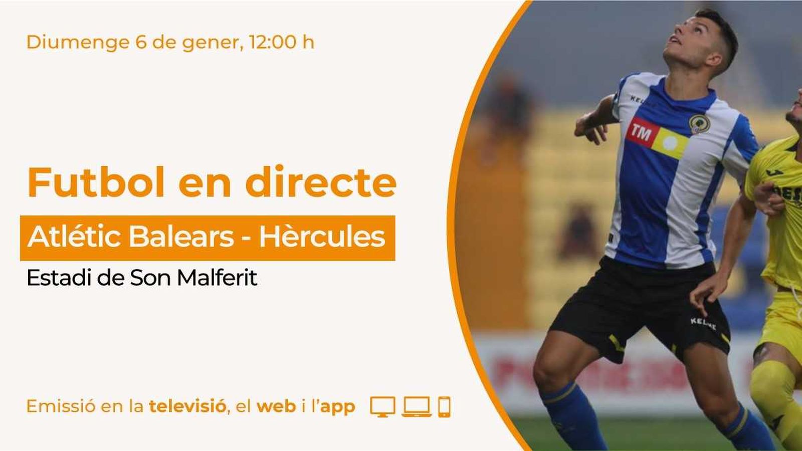 Partit en directe des del camp Son Malferit de Palma de Mallorca