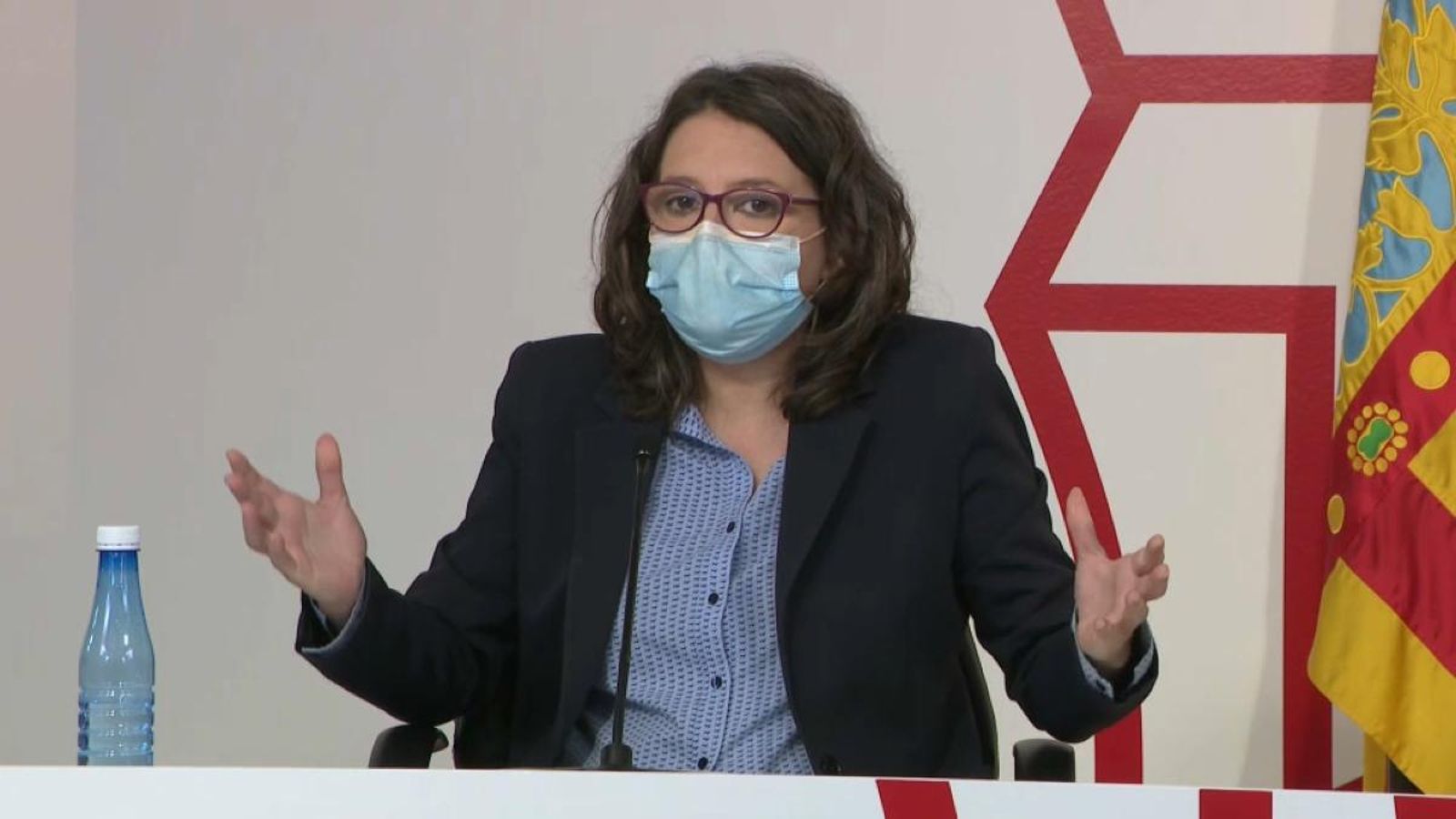 La vicepresidenta Mónica Oltra, en la roda de premsa posterior al ple del Consell