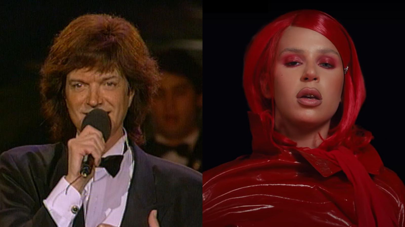 Camilo Sesto i Nathy Peluso interpretant 'Vivir así es morir de amor' amb 25 anys de diferència