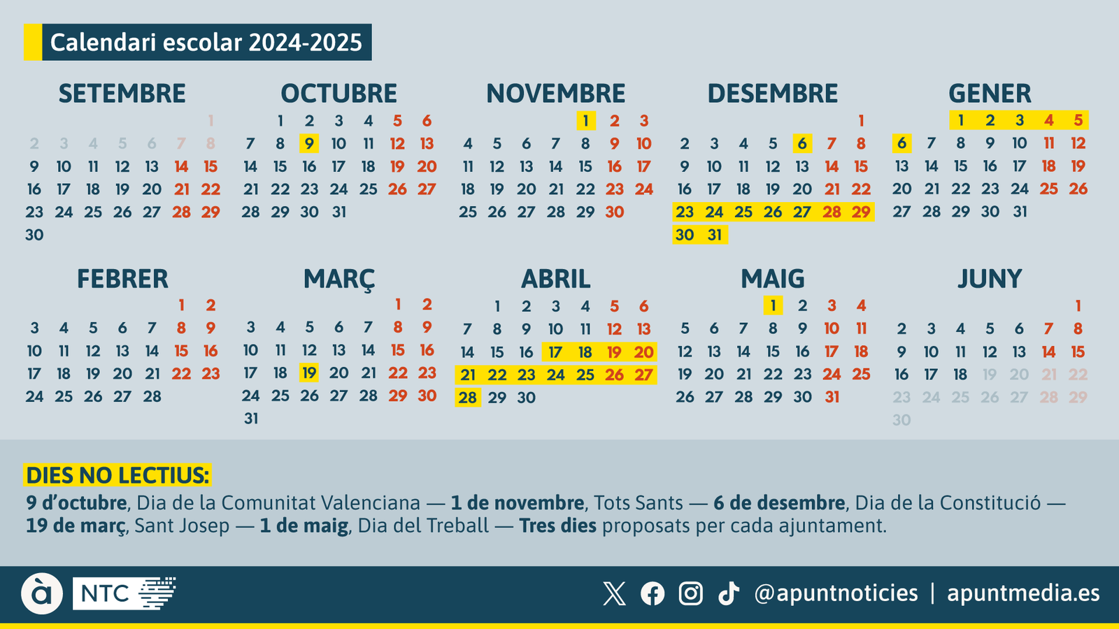 Calendari escolar 2024-2025