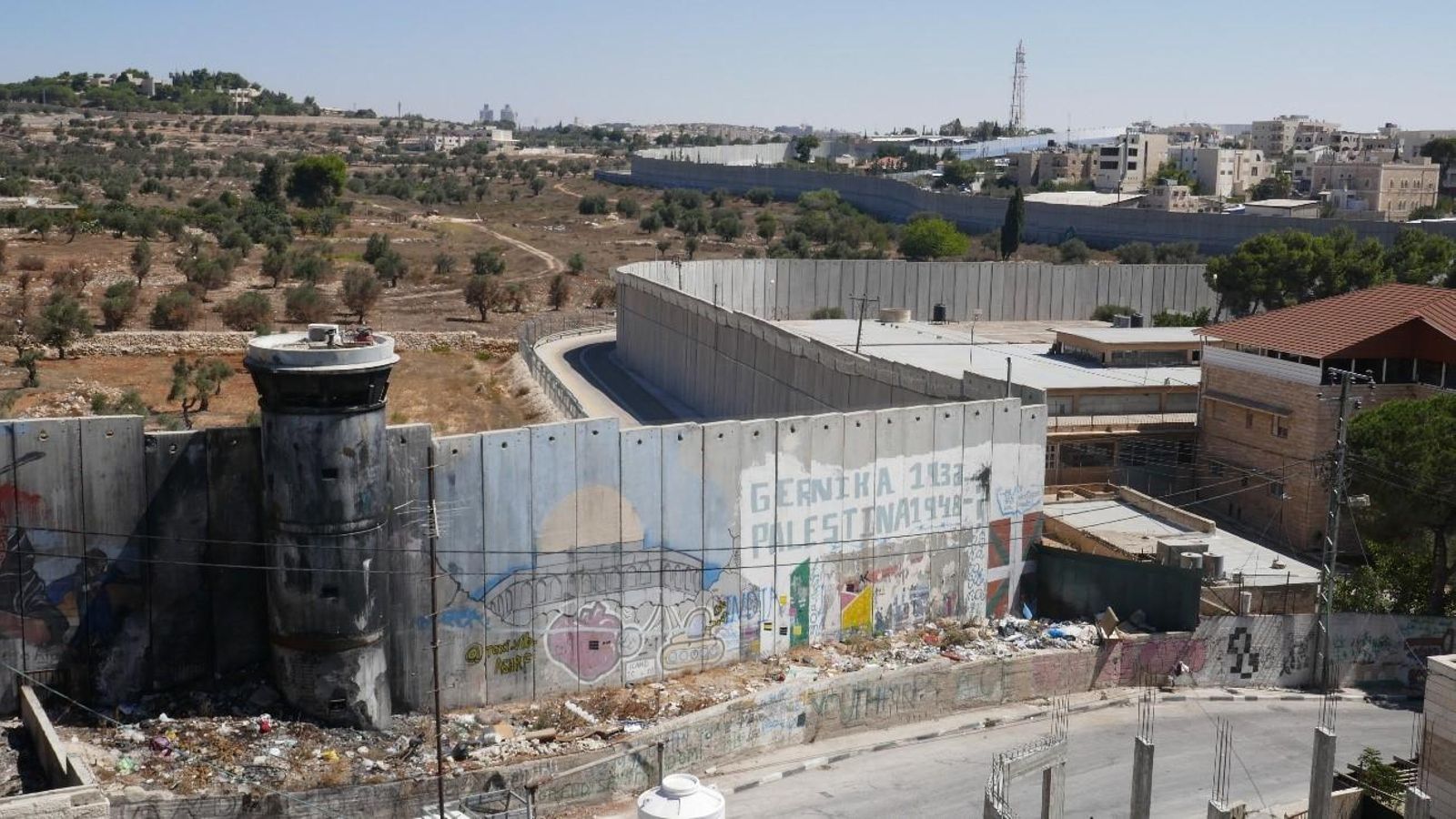 El mur de l’apartheid rodeja l’Aida Camp, on viuen refugiats palestins a Betlem