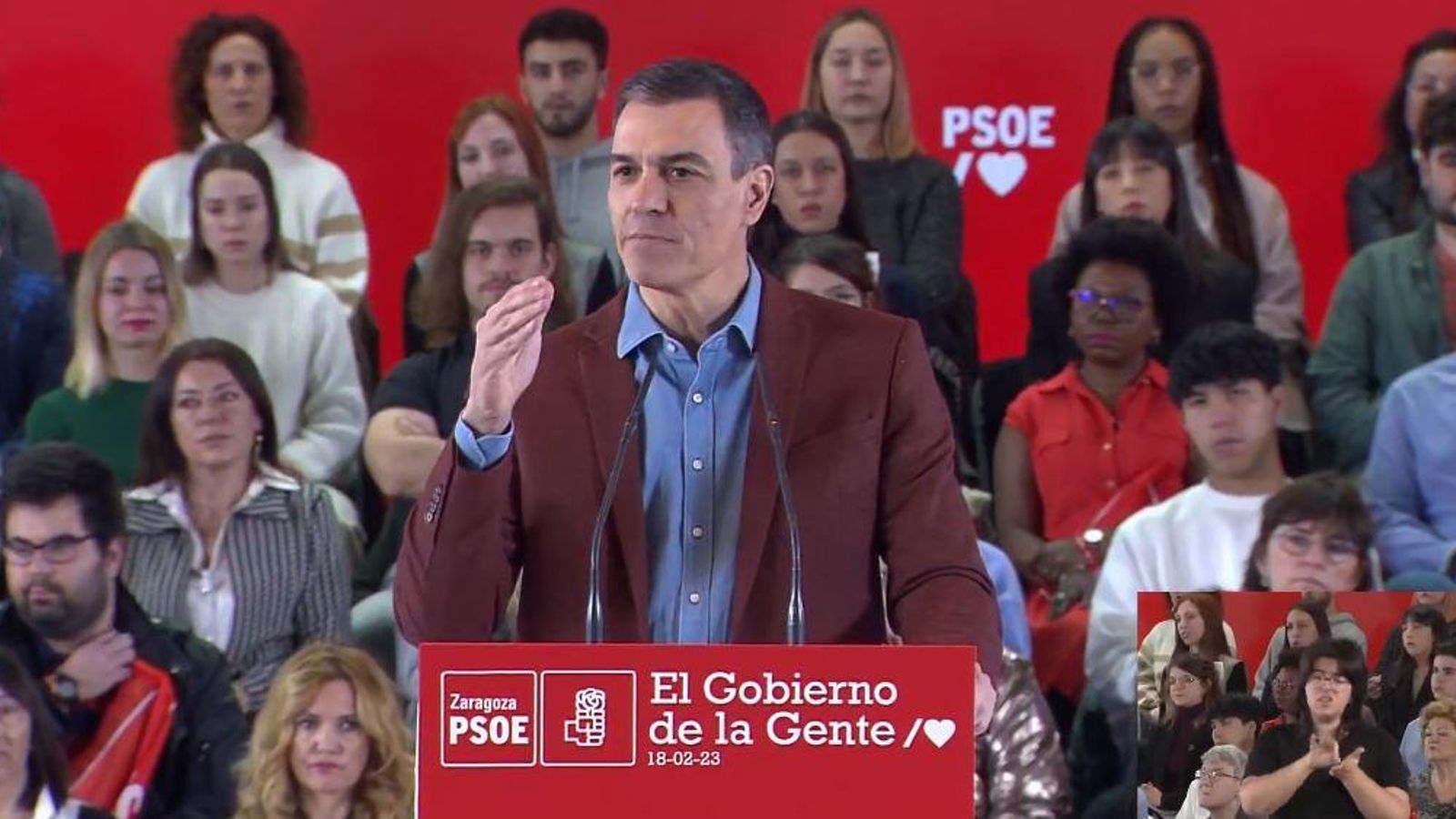 Pedro Sánchez, aquest dissabte a Saragossa