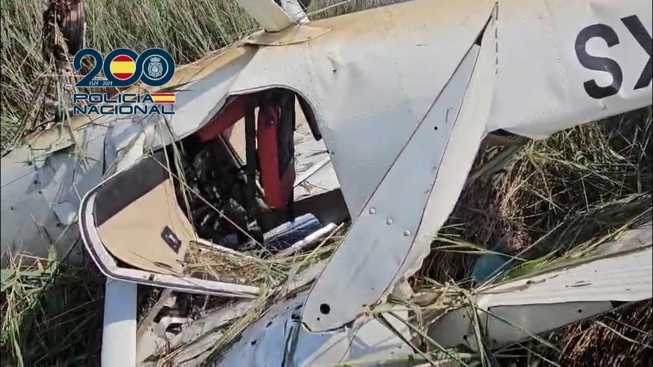 Estat de l'avioneta després de l'accident