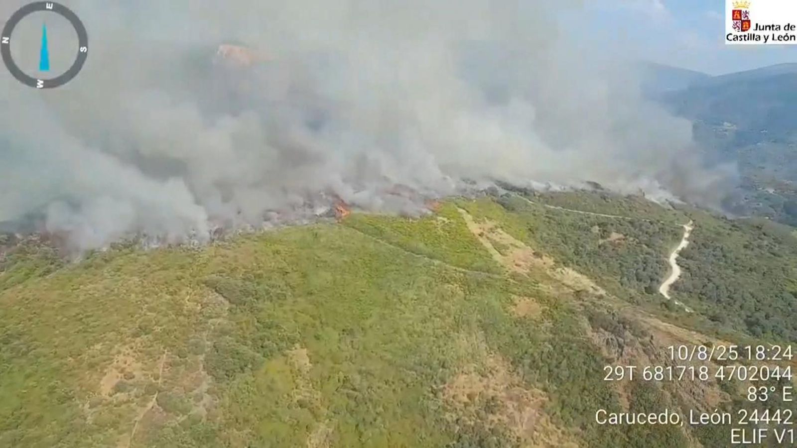 Incendi al paratge natural de Las Médulas, al Bierzo