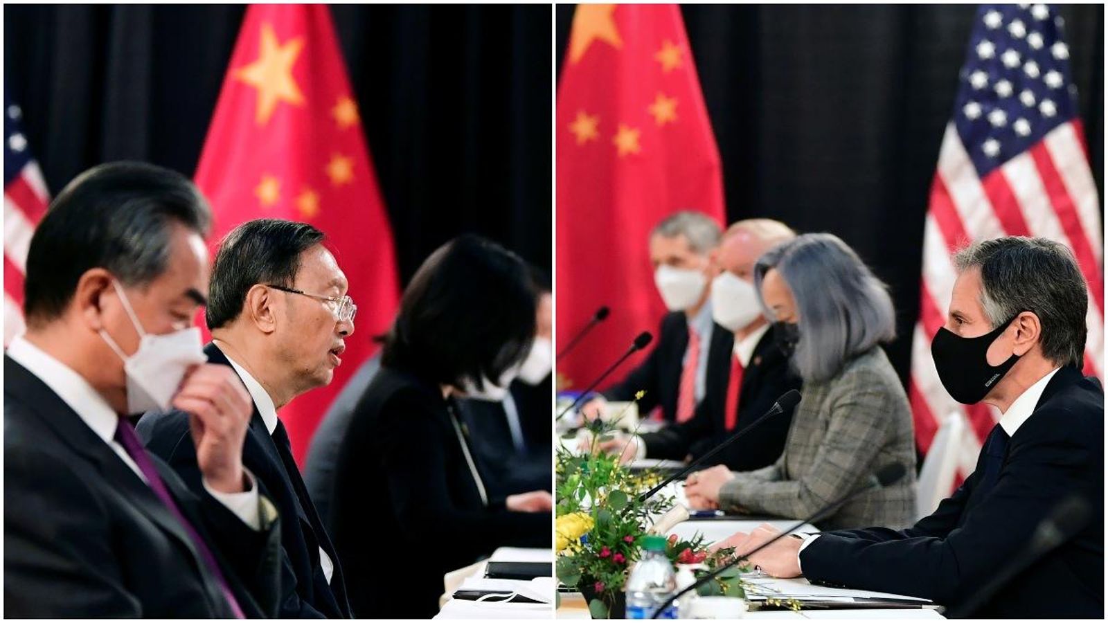 Les delegacions de la Xina i els EUA cara a cara a Alaska