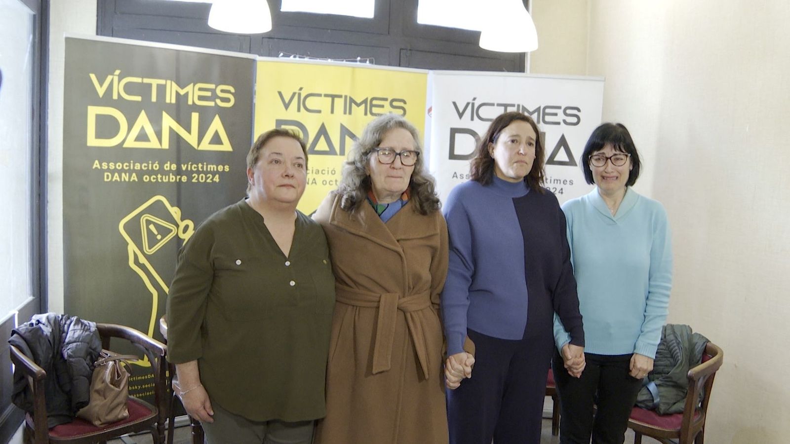 Representants de la nova associació Víctimes Dana, este divendres