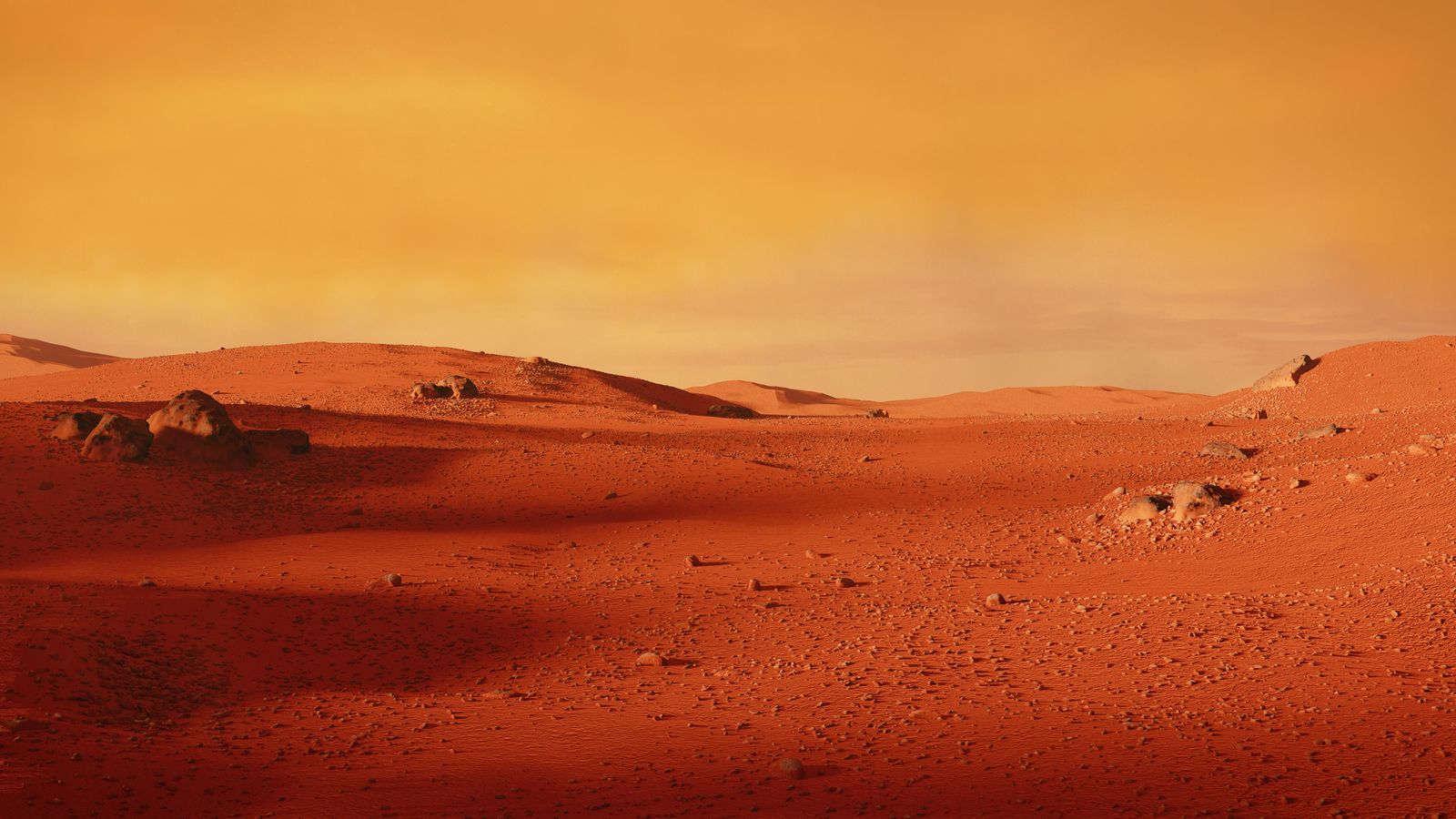 Il·lustració que simula l'aspecte del planeta Mart Il·lustració que simula l'aspecte del planeta Mart