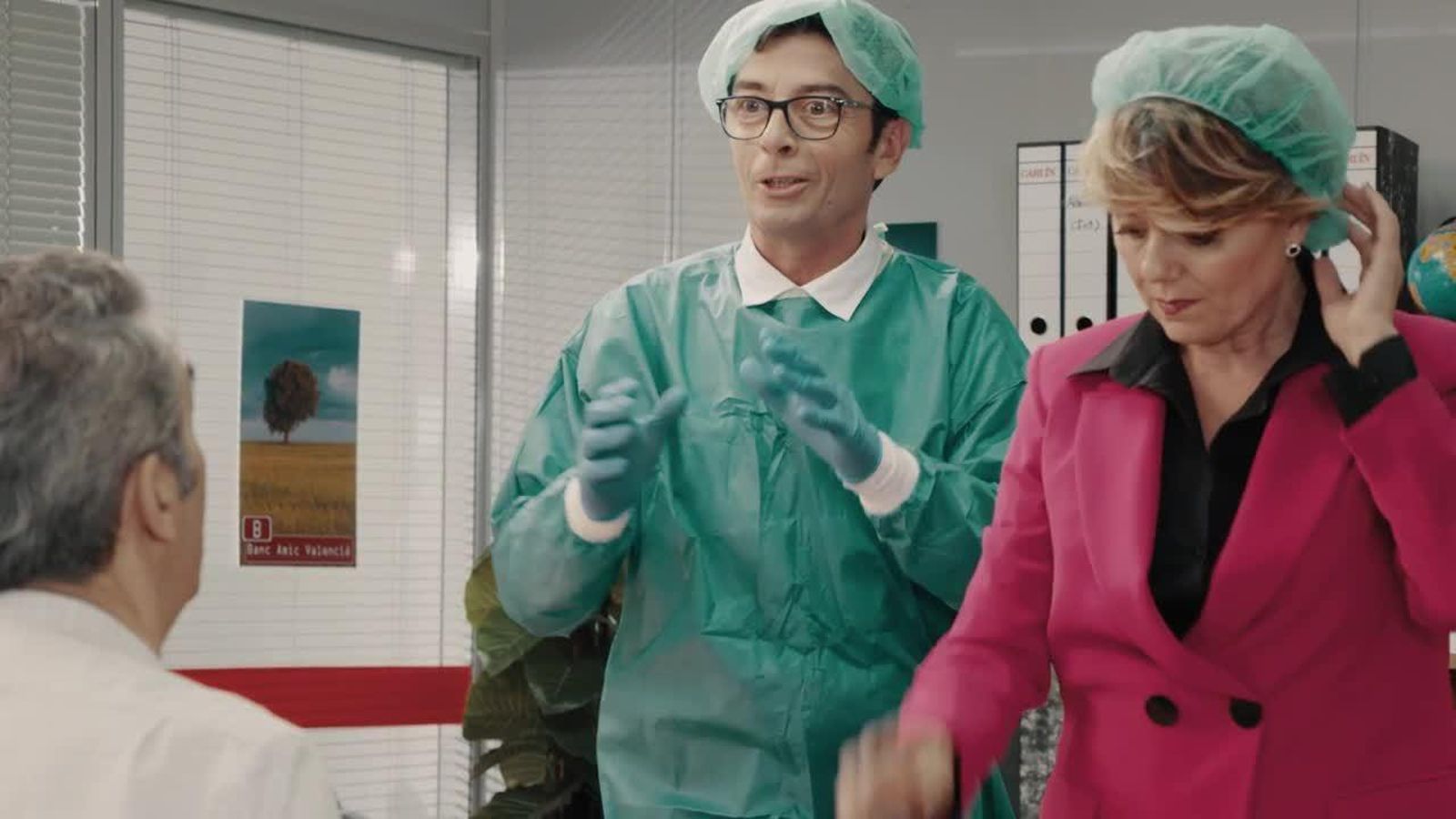 Quiròfan en la sucursal del banc