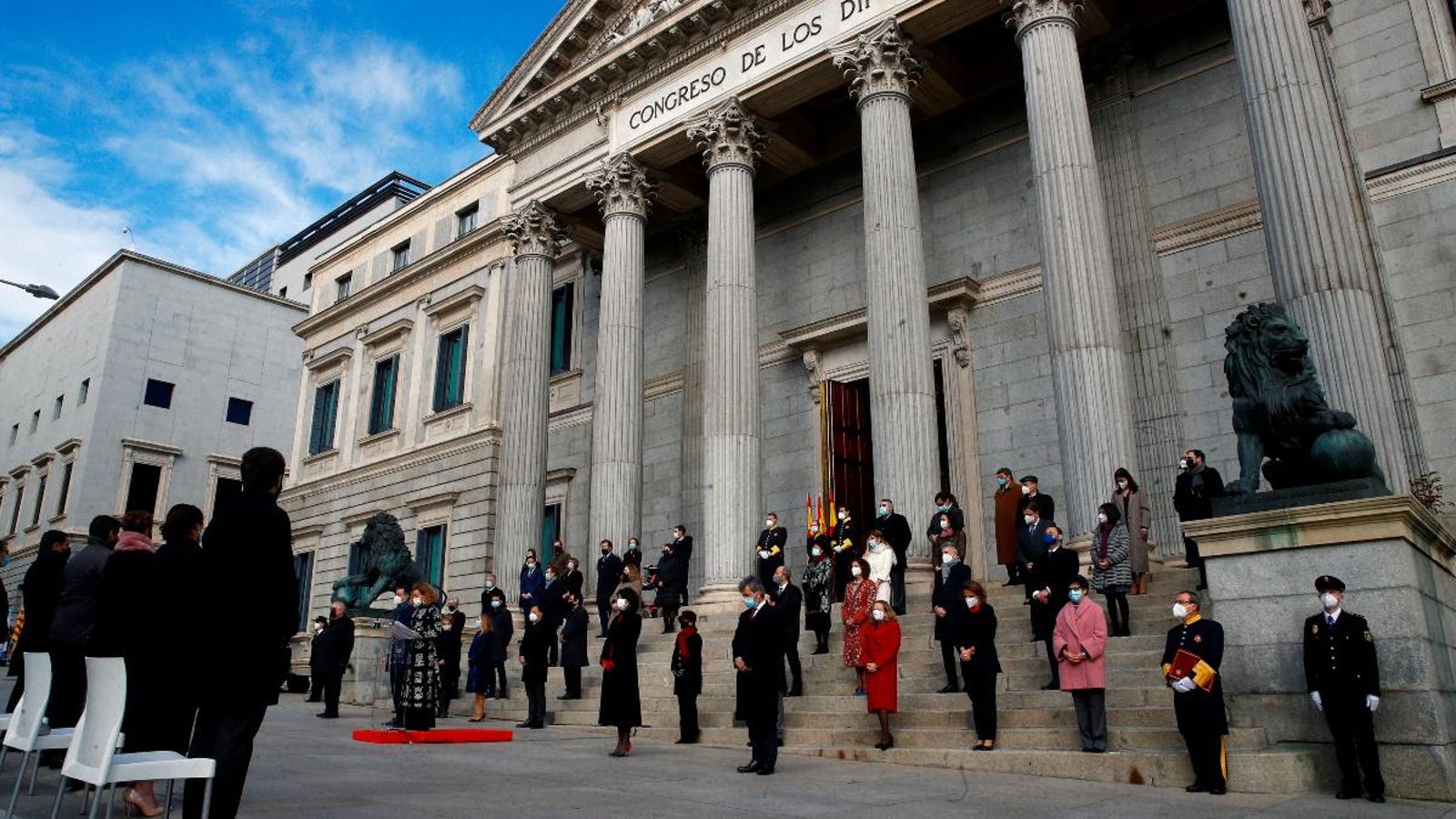 Celebració del 42é aniversari de la Constitució a les portes del Congrés.