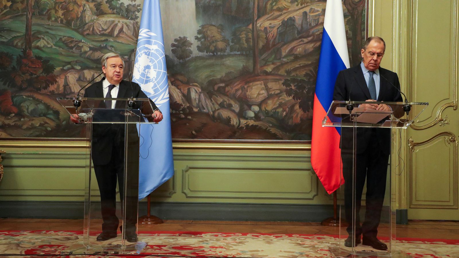 Roda de premsa de Guterres i Lavrov
