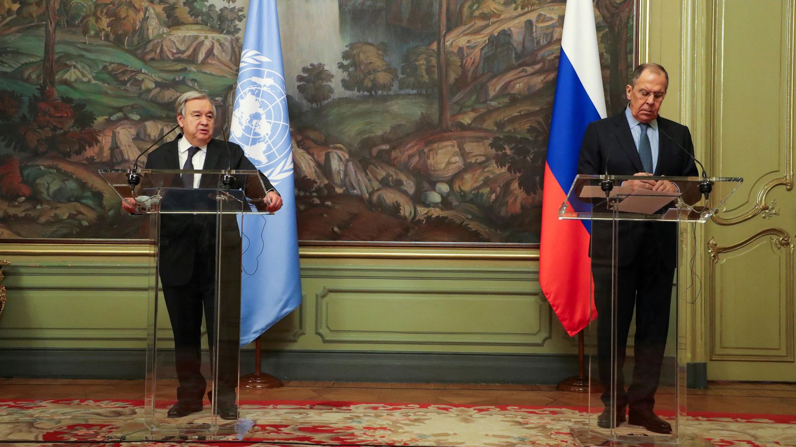 Roda de premsa de Guterres i Lavrov
