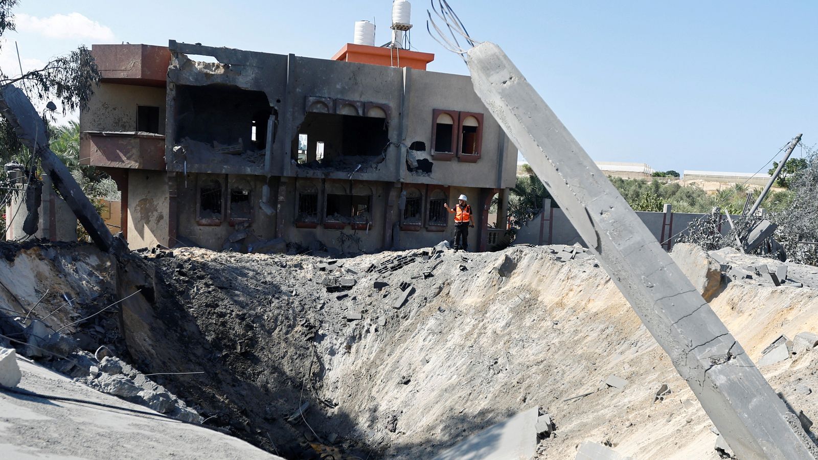 La ciutat palestina de Khan Younis després d'un bombardeig Israelí