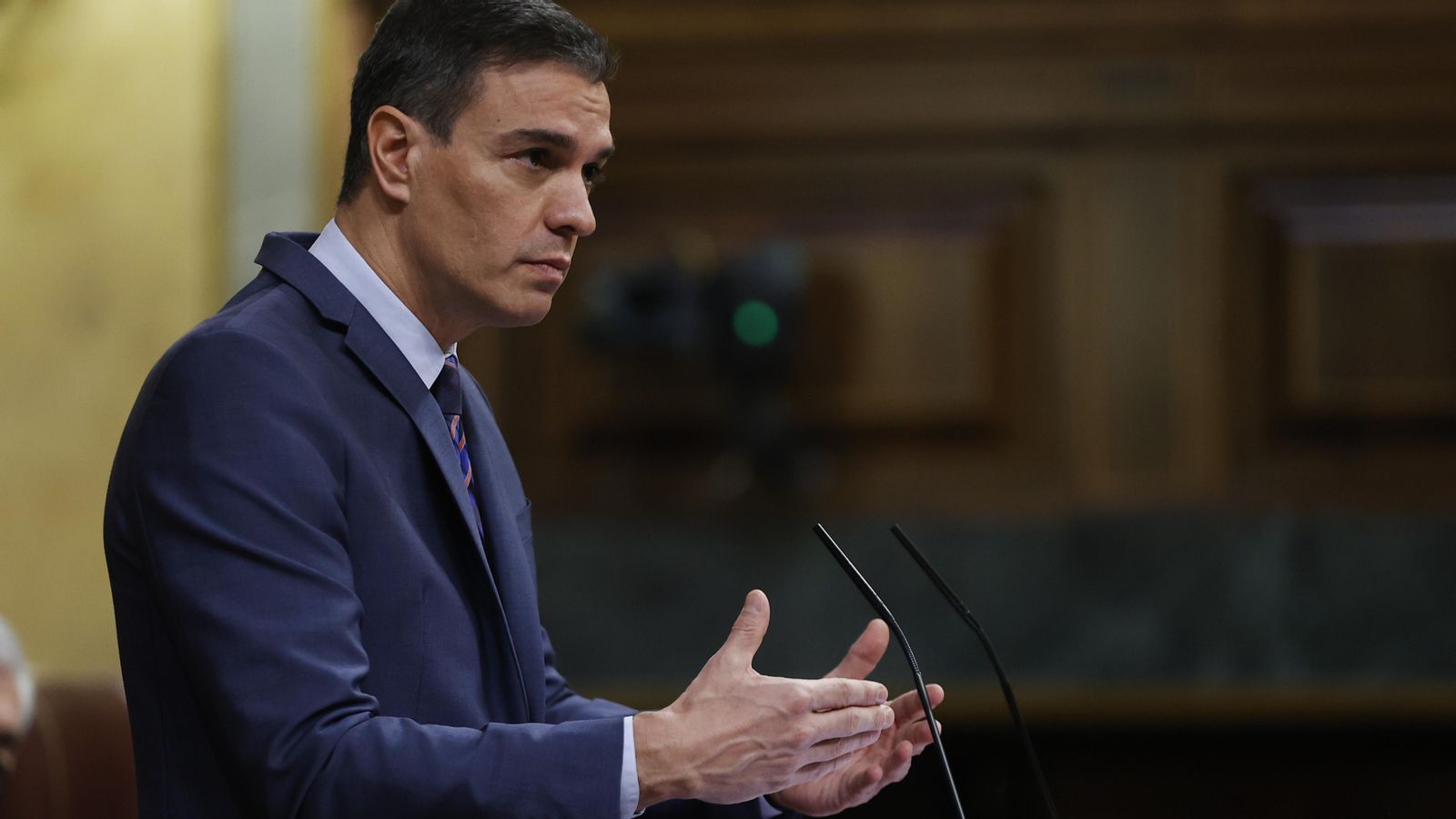 Pedro Sánchez durant la seua compareixença aquest dimecres davant el ple del Congrés / Chema Moya (Efe)
