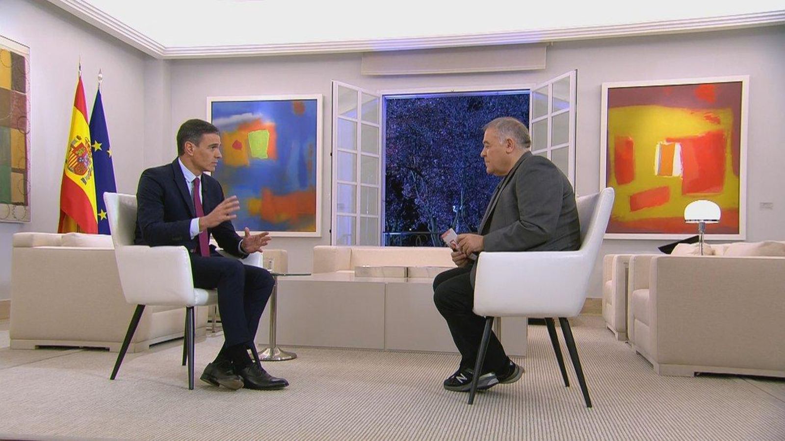 El president del govern espanyol Pedro Sánchez, durant l'entrevista a la Sexta