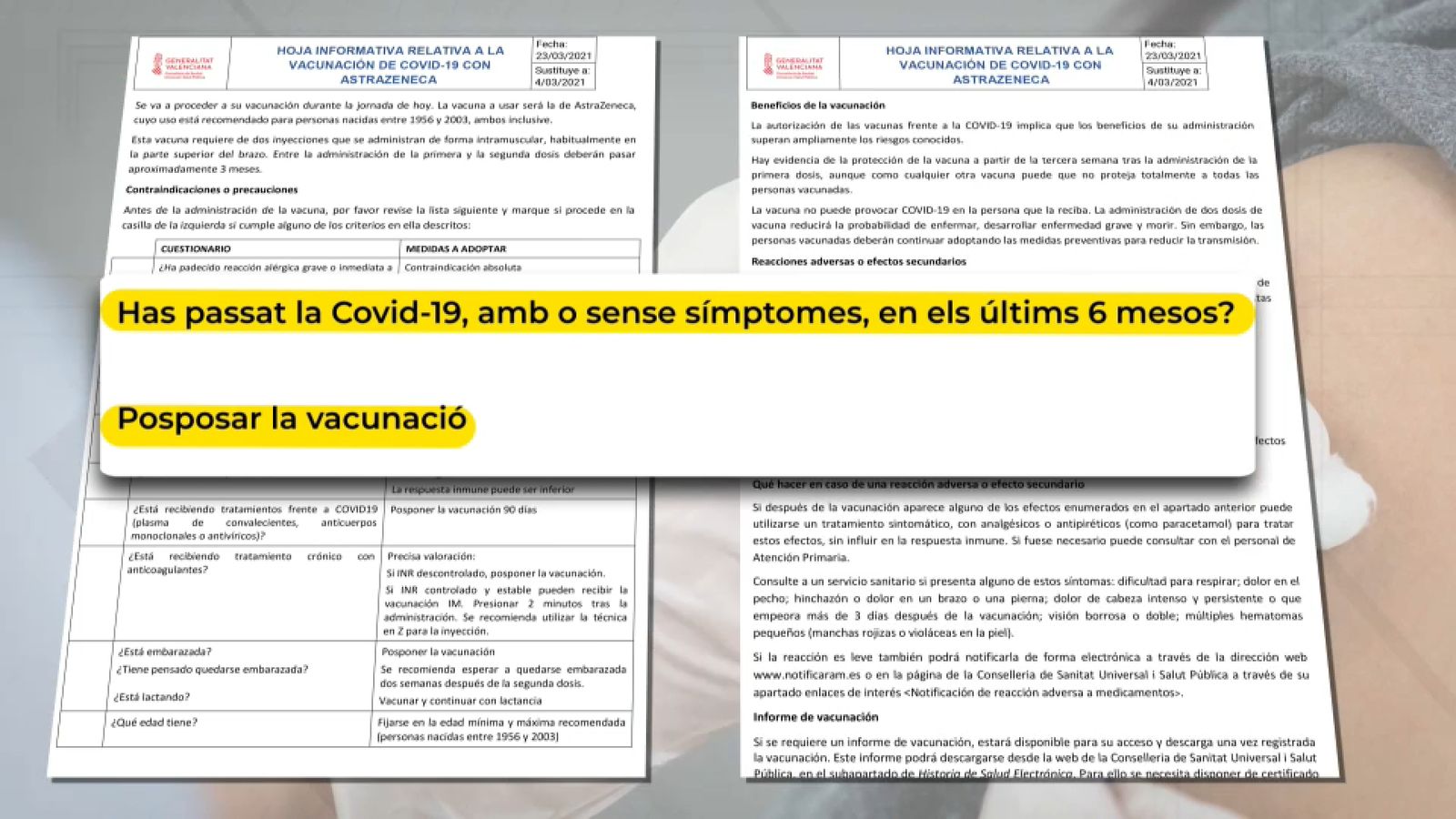 Detall del nou qüestionari de Sanitat Universal per a la campanya de vacunació