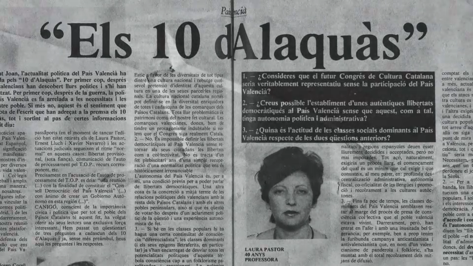 Laura Pastor va ser la única dona entre els deu d'Alaquàs