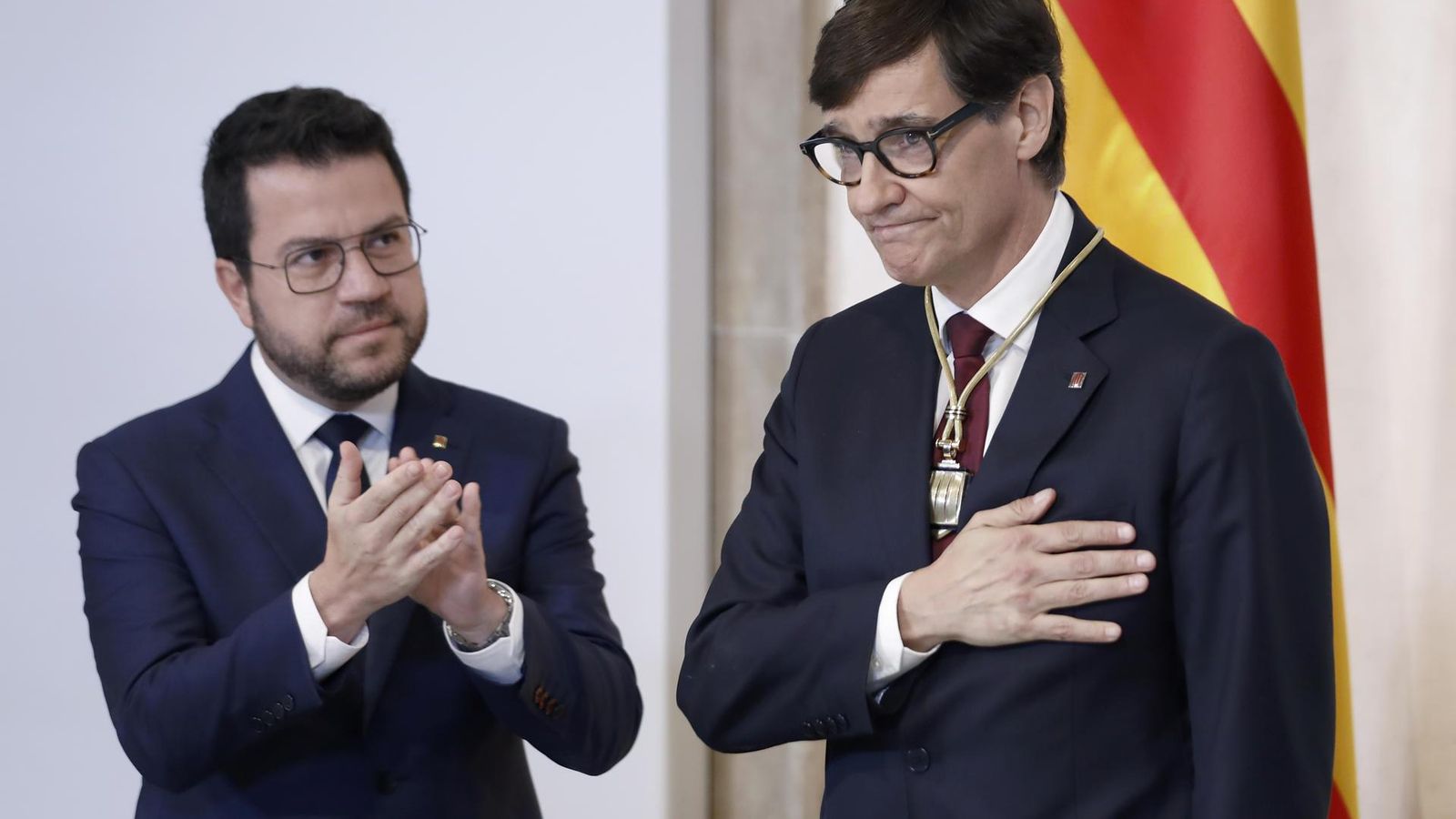 Salvador Illa, durant la seua presa de posesió com a president de Catalunya