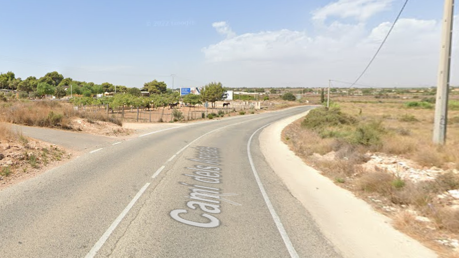 Carretera dels Arenals del Sol a l'Altet, dues pedanies de la localitat il·licitana