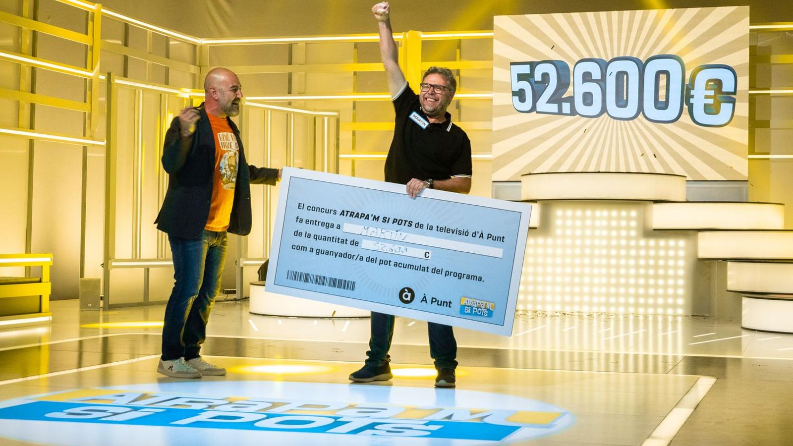 El concurs Atrapa’m si pots ha entregat aquesta nit els 52.600 euros de premi al concursant Martín Civera López de Paterna.