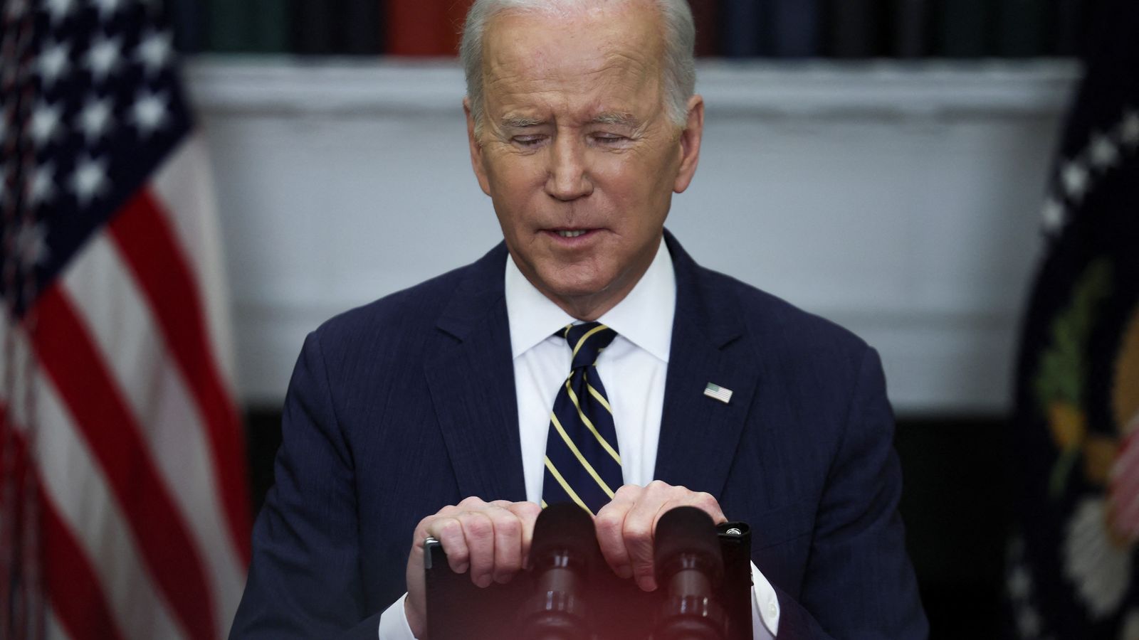 El president dels Estats Units, Joe Biden, durant la seua intervenció televisada