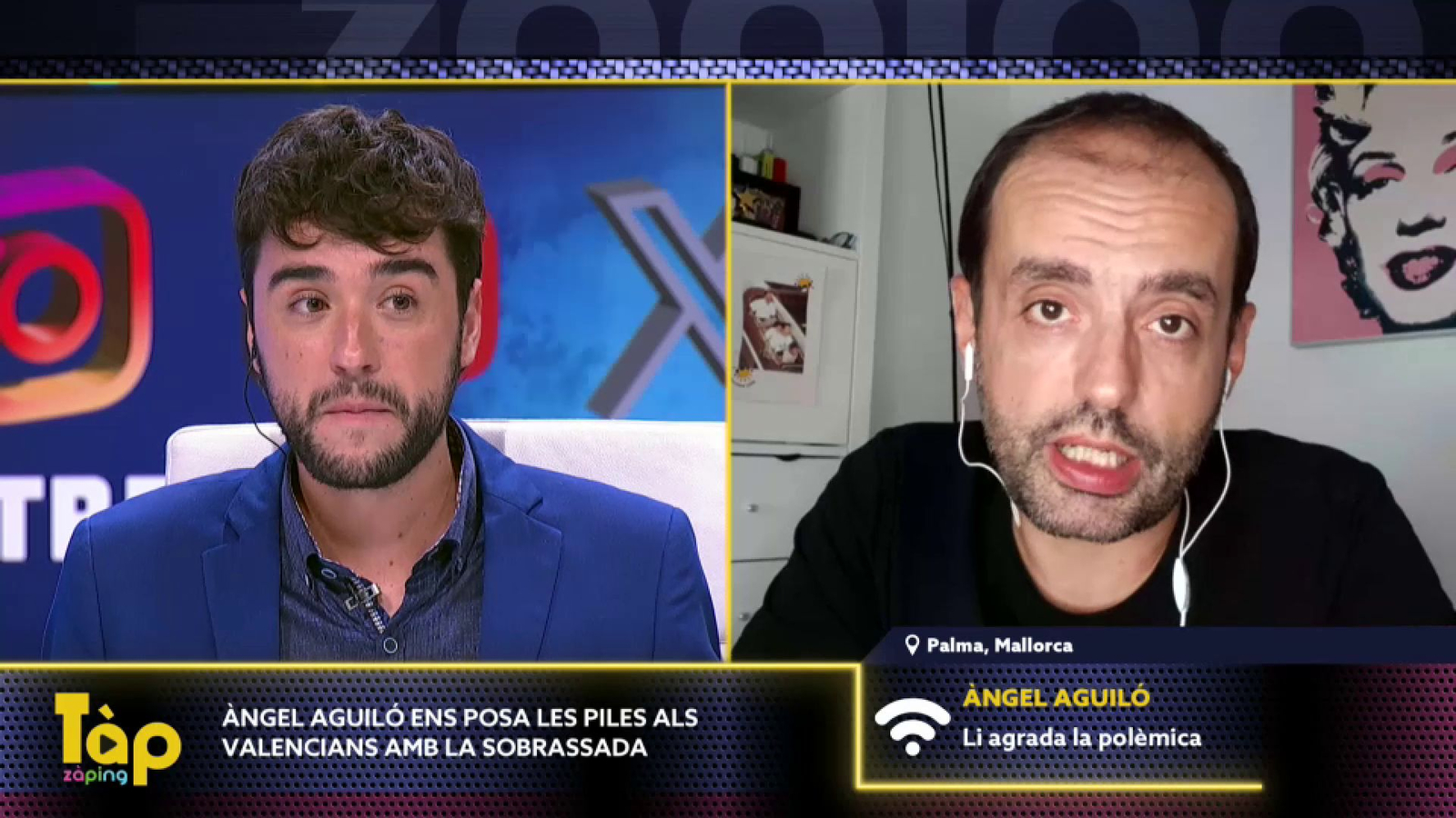 Àngel Aguiló durant l'entrevista al TÀP Zàping