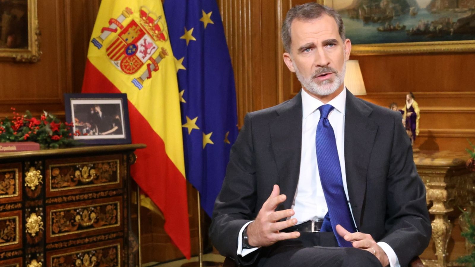 El rei Felip VI durant el seu discurs de Nadal