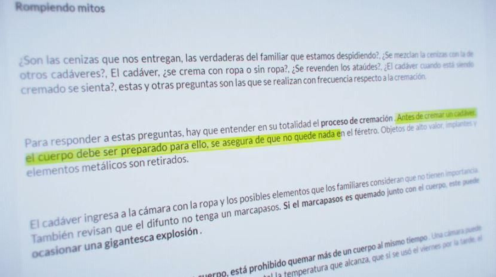 Les normes d'incineració són molt clares