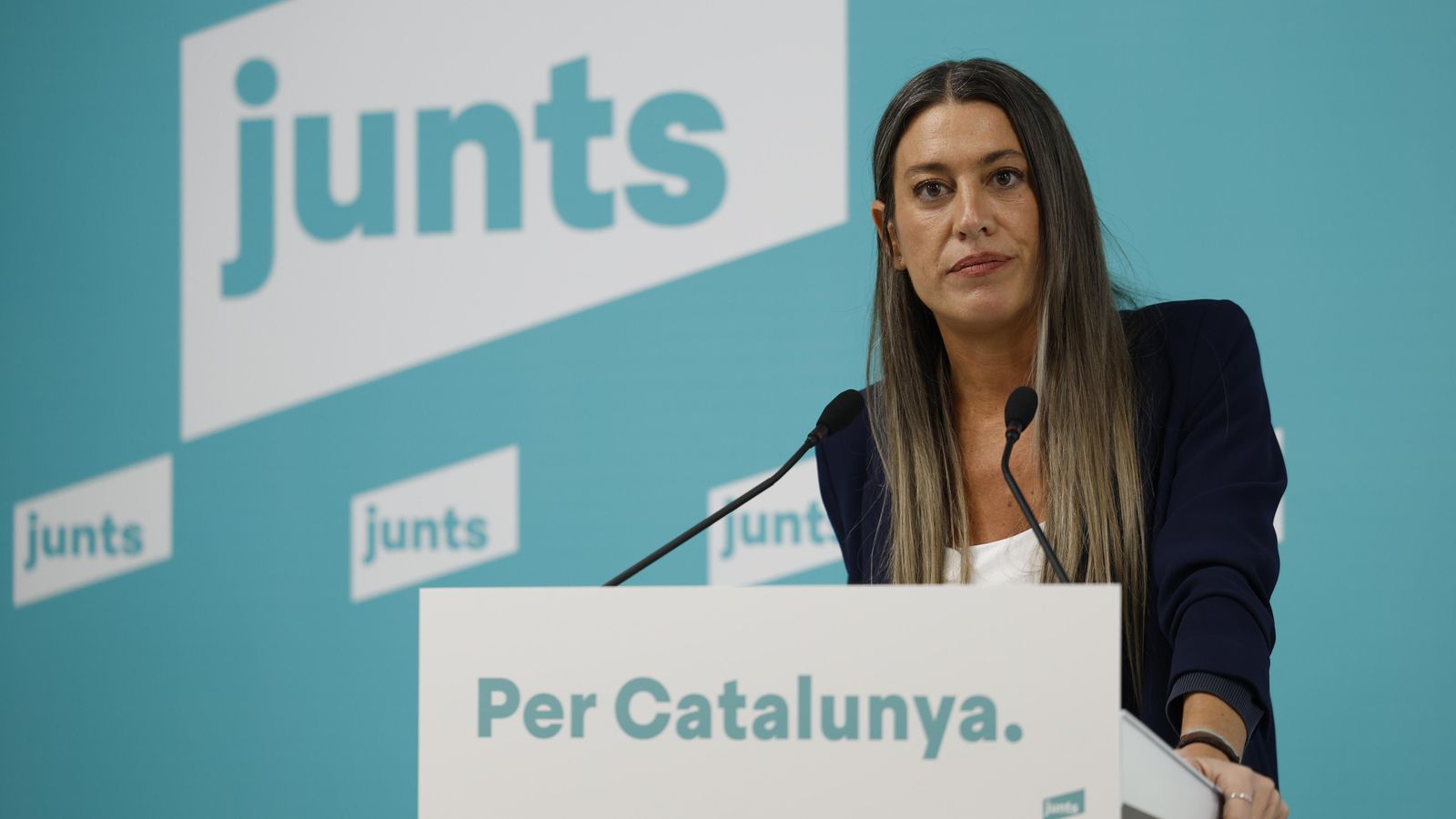 La portaveu de JxCat en el Congrés, Míriam Nogueras, este dimecres a Barcelona