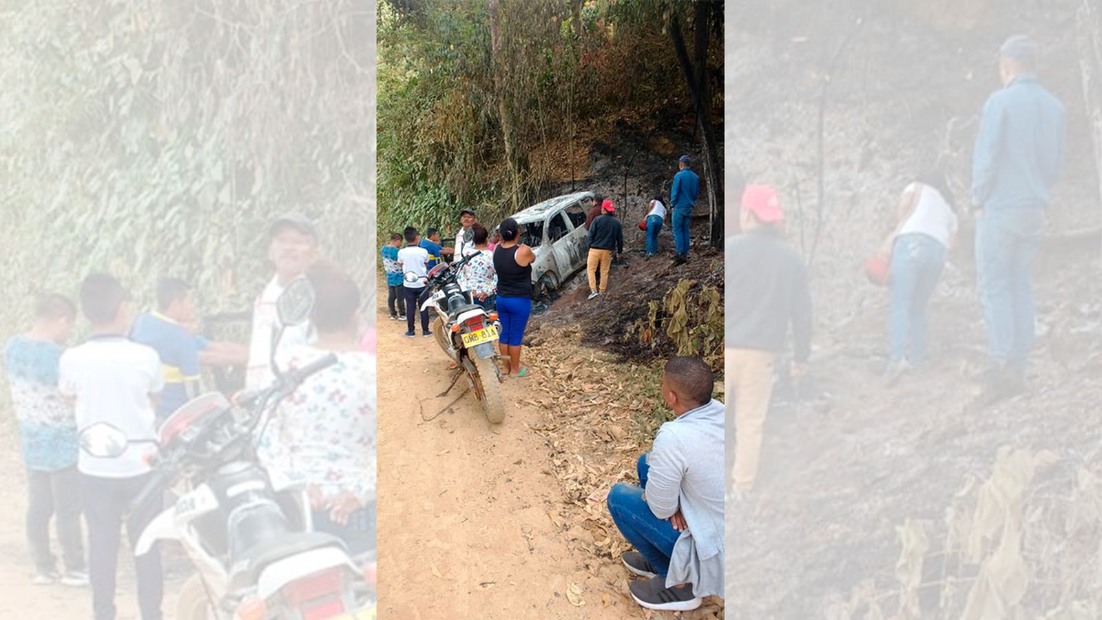 Imatge del cotxe cremat de la política, publicada pel líder indígena Feliciano Valencia