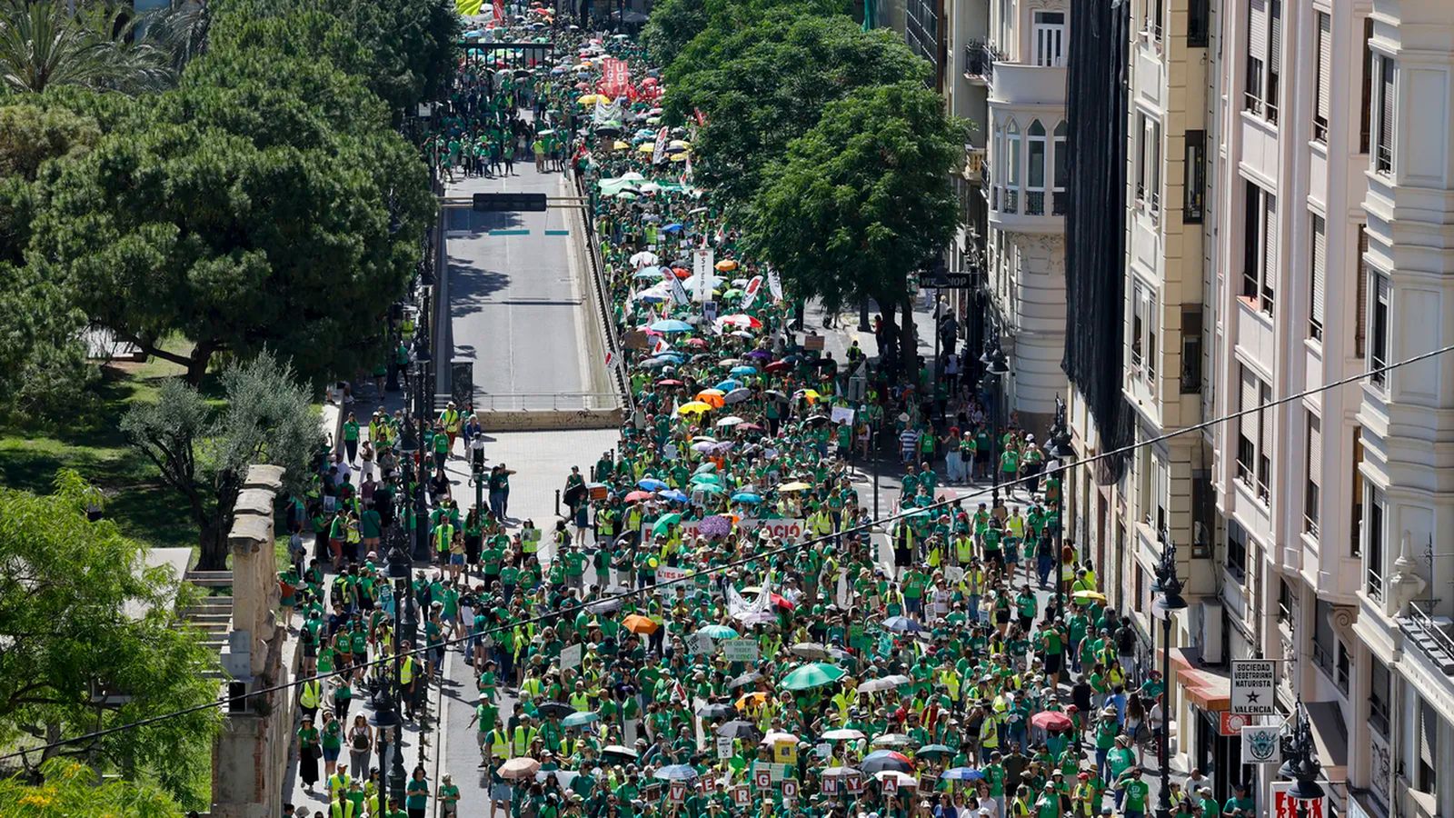 Vista general de la manifestació a València