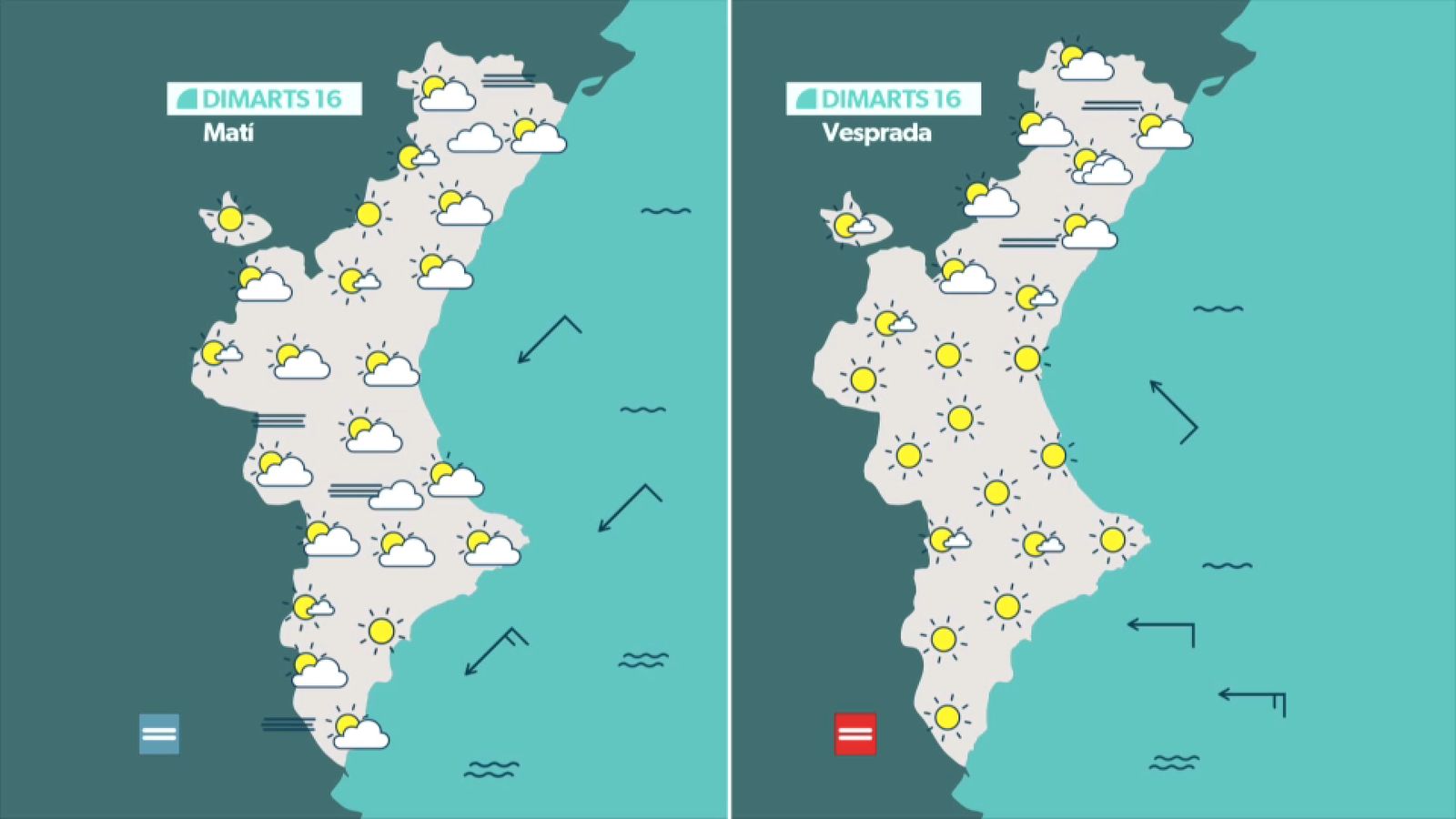 La previsió per a dimarts 16 de setembre