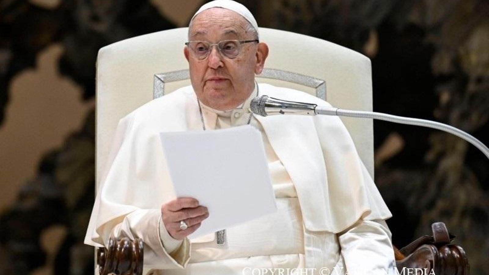 Imatge d'arxiu del papa Francesc durant l'audiència general del 15 de gener de 2025