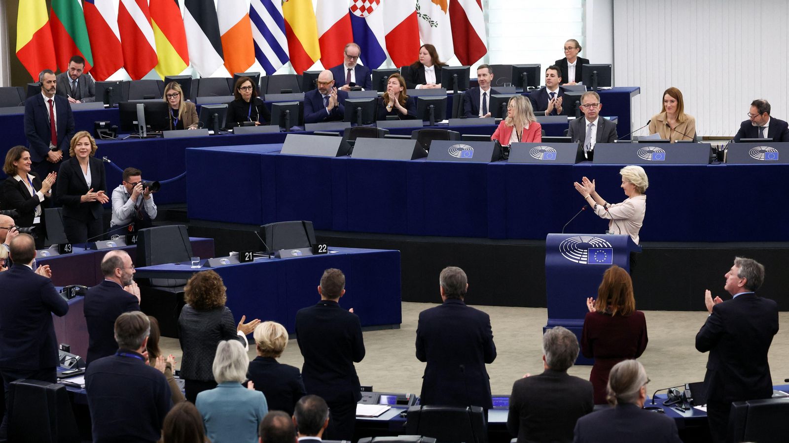 La presidenta de la Comissió Europea, Ursula von der Leyen, en el Parlament Europeu, a Estrasburg, França, este dimecres