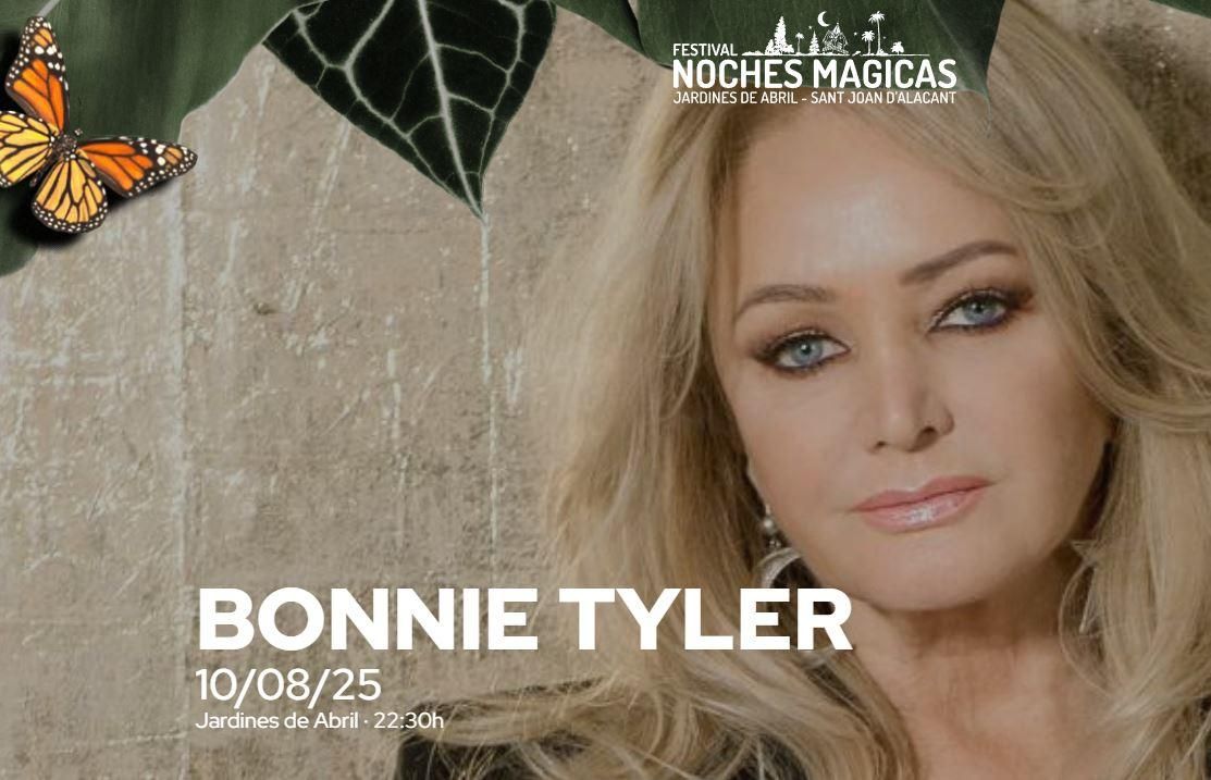 Bonnie Tyler portarà el seu espectacle al Festival Noches Mágicas este diumenge Bonnie Tyler portarà el seu espectacle al Festival Noches Mágicas este diumenge