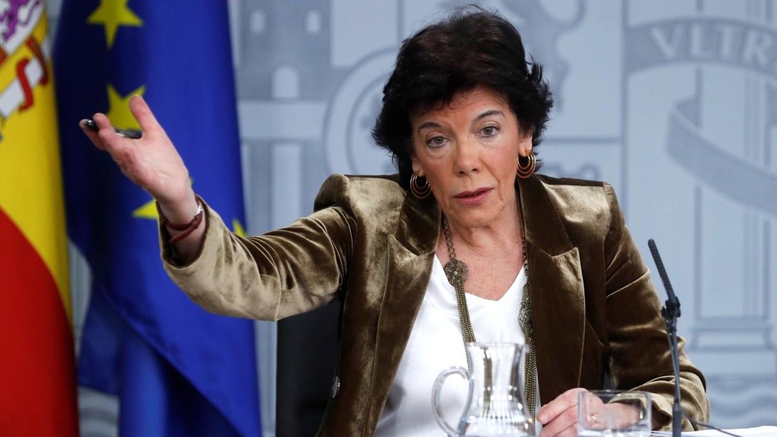 La portaveu del govern espanyol, Isabel Celaá, en la roda de premsa posterior a la reunió del Consell de Ministres