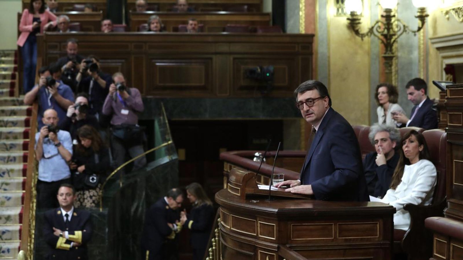 Aitor Esteban durant la seua intervenció en el debat de la moció de censura | Zipi (Efe)